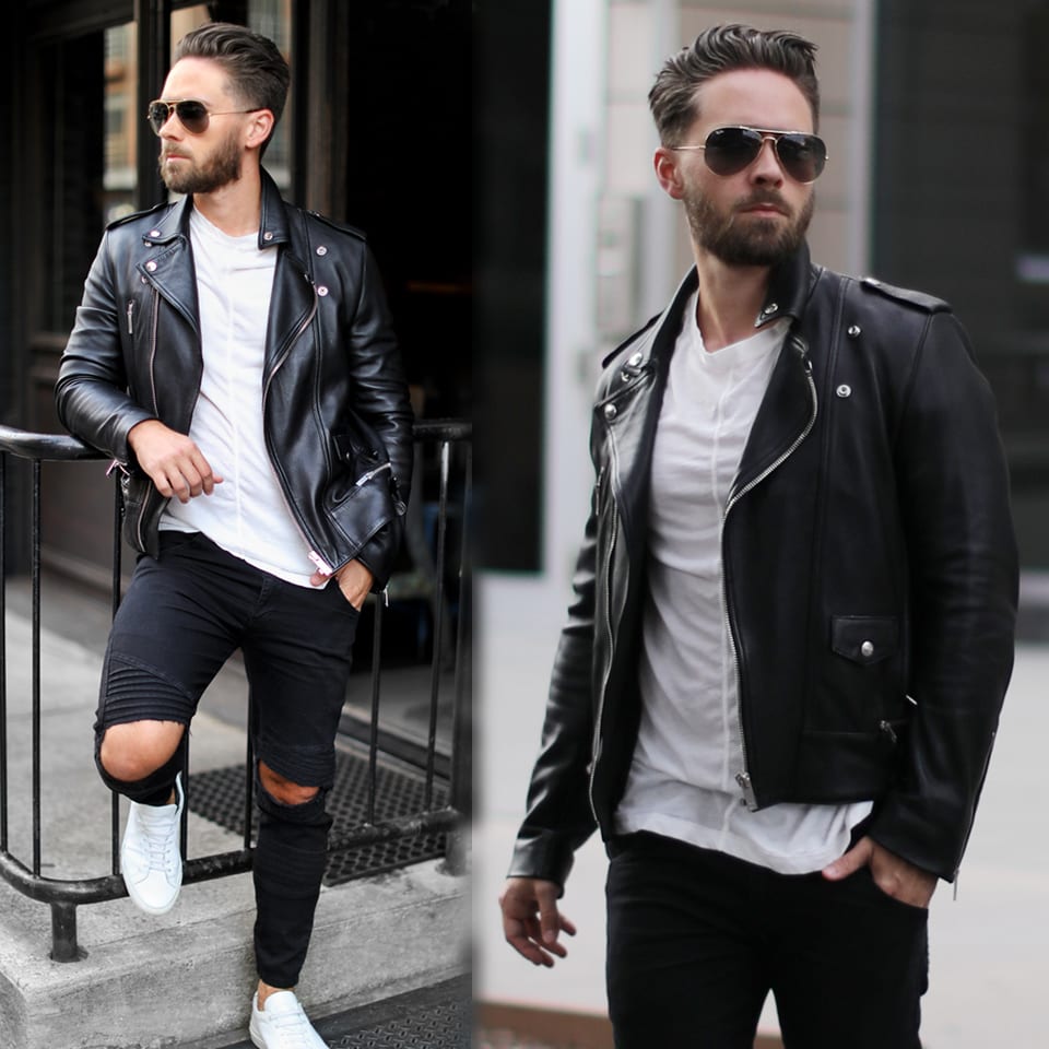 Image result for how to style leather jacket for mens