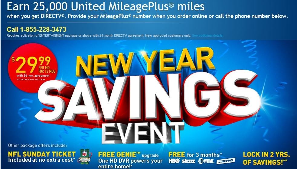 23 Ways to Earn United Airline Miles without Flying-direcTV