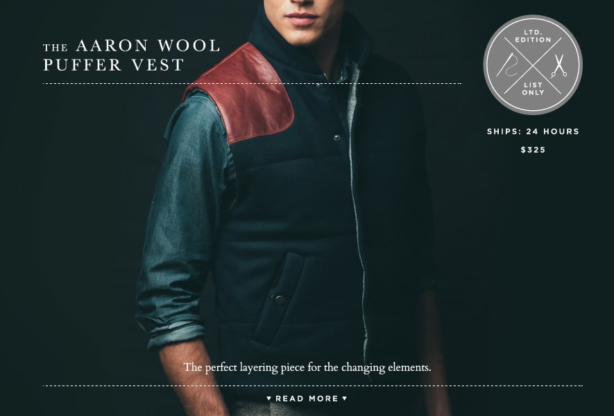 Limited Edition Aaron Wool Puffer Vest from Ernest Alexander (2)