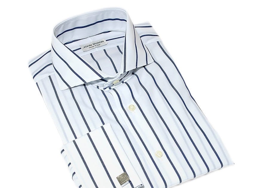 Custom made shirt - fathers day gift -john byron-blue-_cranbury-collection_-two-ply-white-back