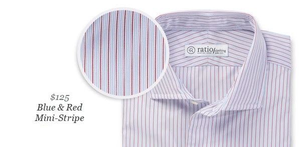 Ratio clothing-new additions - blue and red mini stripe