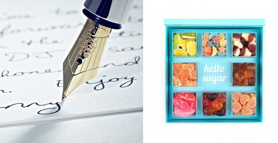 bond personalized gifts - hand writen note - candy box