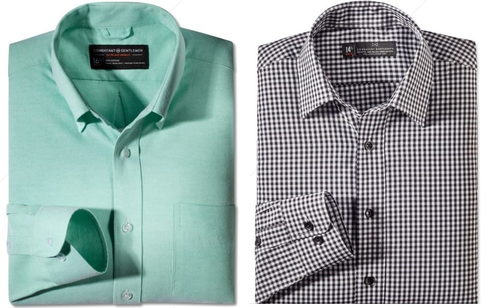 combatant gentleman - shirt essentials - mint green oxford - consultant black gingham check