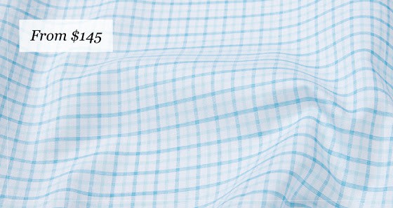 New Limited Edition Canclini Fabrics at Proper Cloth - Canclini Aqua Multi Grid