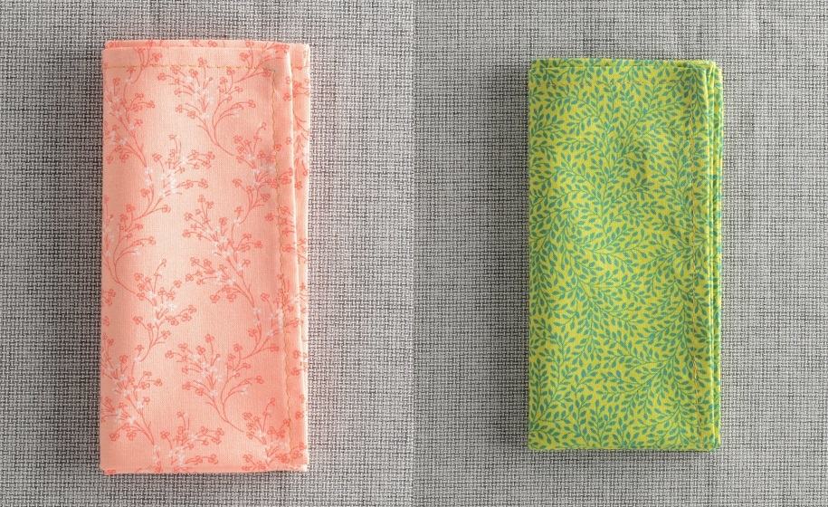 Pocket Square Treats at Hugh and Crye - peach floral - green fern