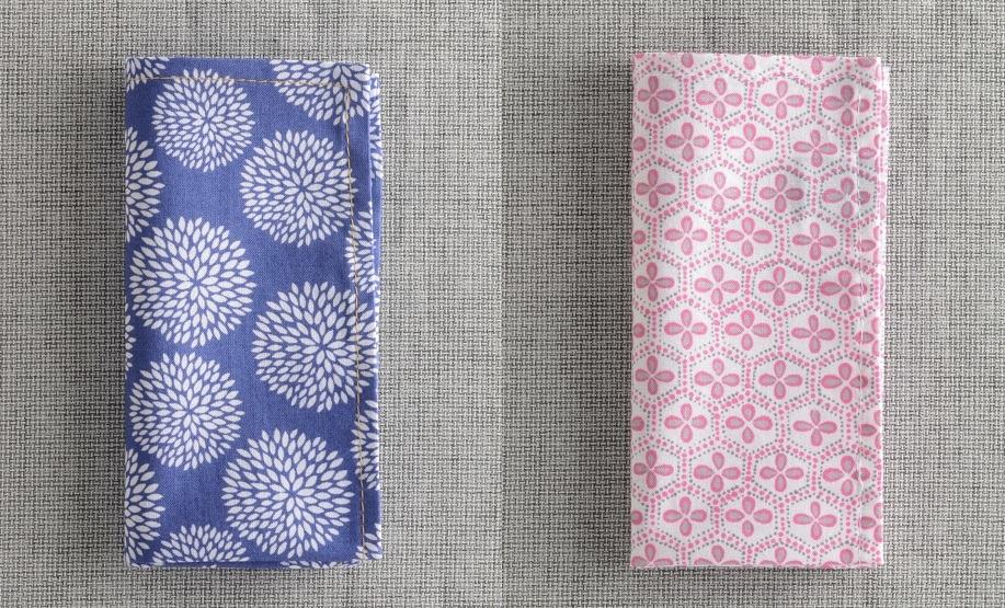 Pocket Square Treats at Hugh and Crye - white flower - pink tile