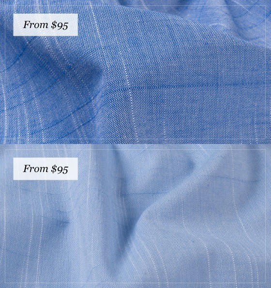 summer ready fabrics from proper cloth - Brisbane Blue Slubs