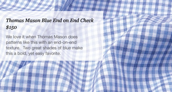 New Thomas Mason 100s Fabrics at Proper Cloth - thomas mason blue end on end check