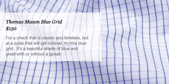 New Thomas Mason 100s Fabrics at Proper Cloth - thomas mason blue grid