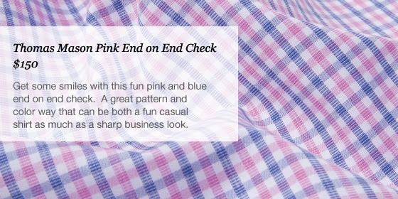 New Thomas Mason 100s Fabrics at Proper Cloth - thomas mason pink end on end check