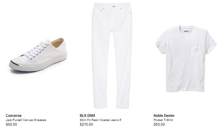 Summer Whites at East Dane - converse sneakers - blk dnm jeans - noble denim t-shirt