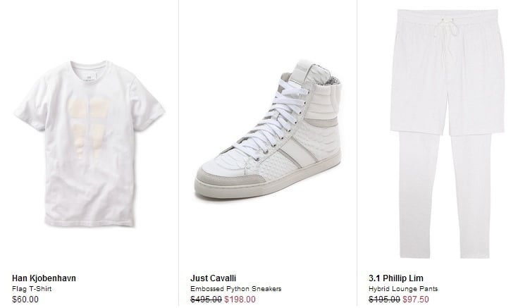 Summer Whites at East Dane - han kjobenhavn t-shirt - just cavalli sneakers - 3.1 phillip lim pants