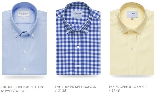 classic oxford shirts from ledbury - blue oxford button down - blue pickett - edgerton oxford