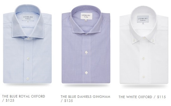 classic oxford shirts from ledbury - blue royal oxford - blue daniels gingham - white oxford shirt