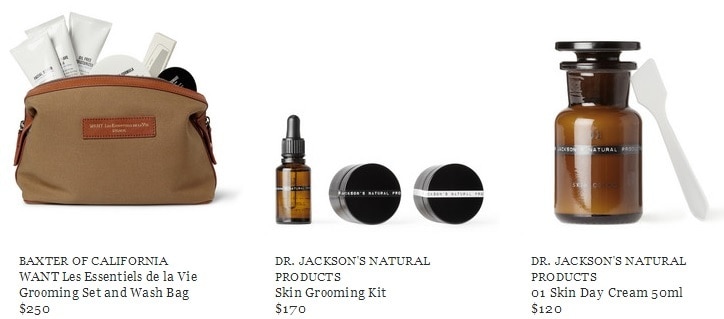 Grooming for The Orderly Gentleman by Mr Porter - baxter of california grooming set and wash bag - dr. jackson's natural products skin grooming kit - skin day cream