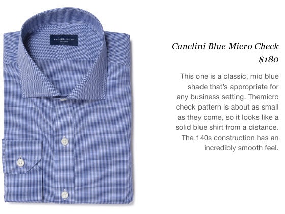 New Premium Fabrics from Canclini at Proper Cloth - canclini blue micro check
