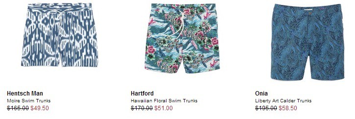 The Short Story from East Dane - hentschman swim trunks - hartford hawaiian print swim shorts - onia trunks