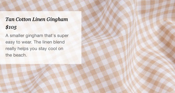 proper cloth - casual linen fabrics - tan cotton linen gingham