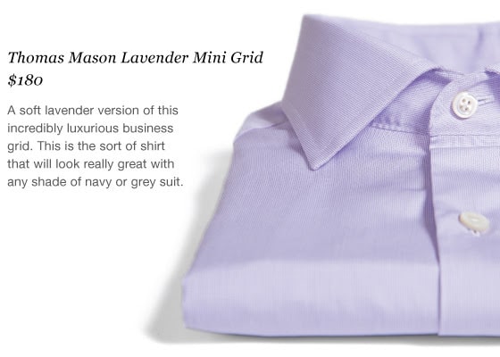 proper cloth - thomas mason lavender mini grid