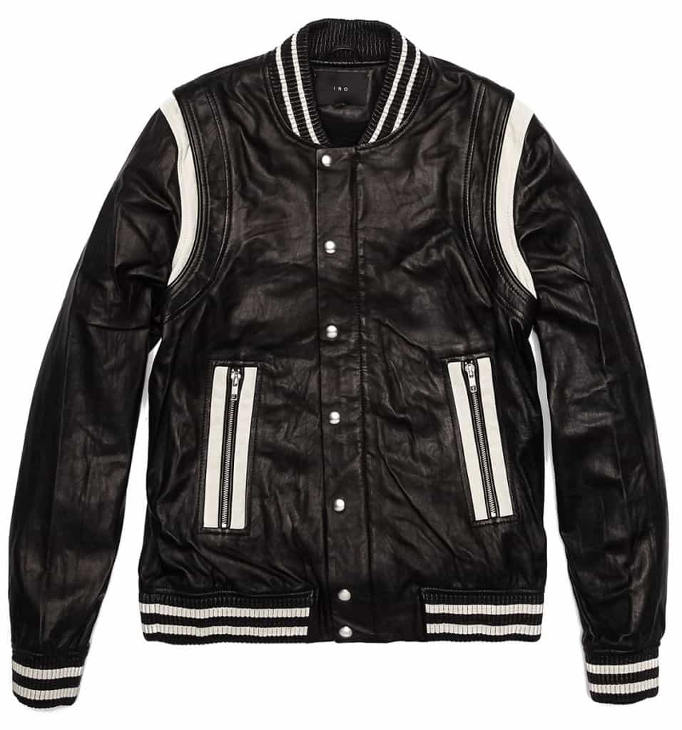 10 Leather Jackets for Men on Sale at East Dane - iro teddy varsity leather jacket - east dane