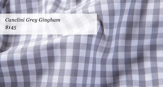 Luxurious Limited Edition Canclini Fabrics from Proper Cloth - grey gingham