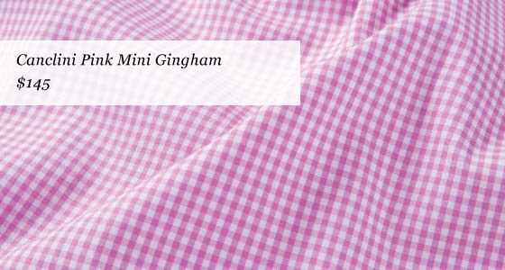 Luxurious Limited Edition Canclini Fabrics from Proper Cloth - pink mini gingham