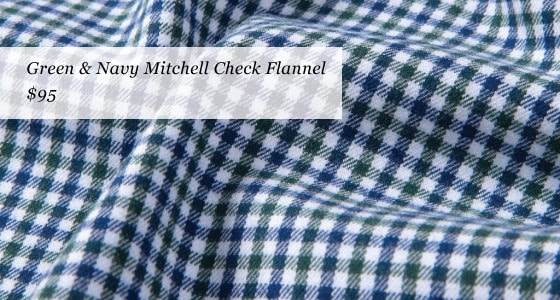 New Flannels from Proper Cloth - green & navy mitchell check flannel