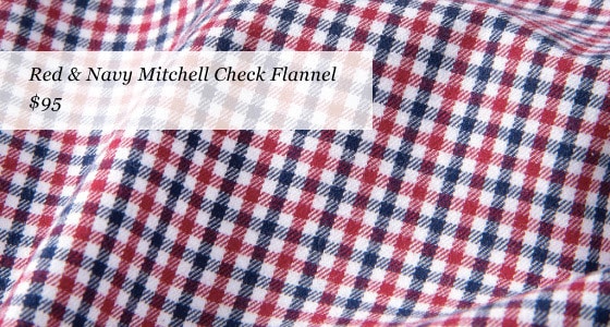 New Flannels from Proper Cloth - red & navy mitchell check flannel
