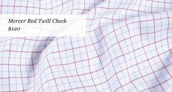 proper cloth- new mercer fabrics - mercer red twill check