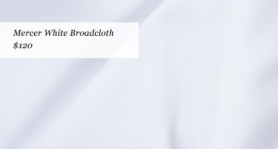 proper cloth- new mercer fabrics - mercer white broadcloth