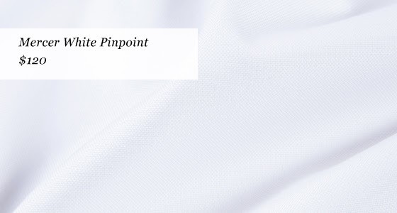 proper cloth- new mercer fabrics - mercer white pinpoint