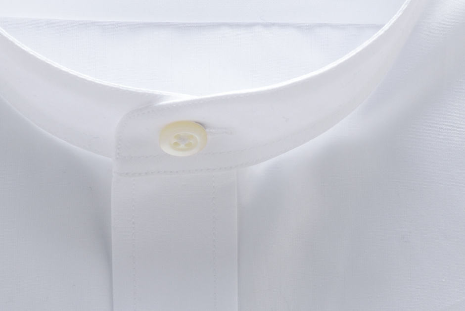 Hugh & Cye The Most Gentlemenly Shirt Ever Made - wesley white poplin band collar shirt (1)
