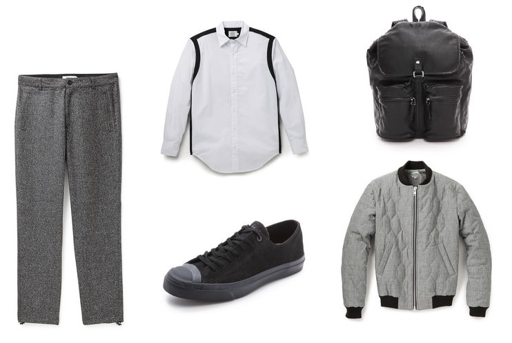 marc by marc jacobs backpack - converse sneakers - lapanoplie jogger tweed pants -shades of grey by michel cohen shirt - 3 Perfect Men’s Outfits for Fall for Sale on East Dane