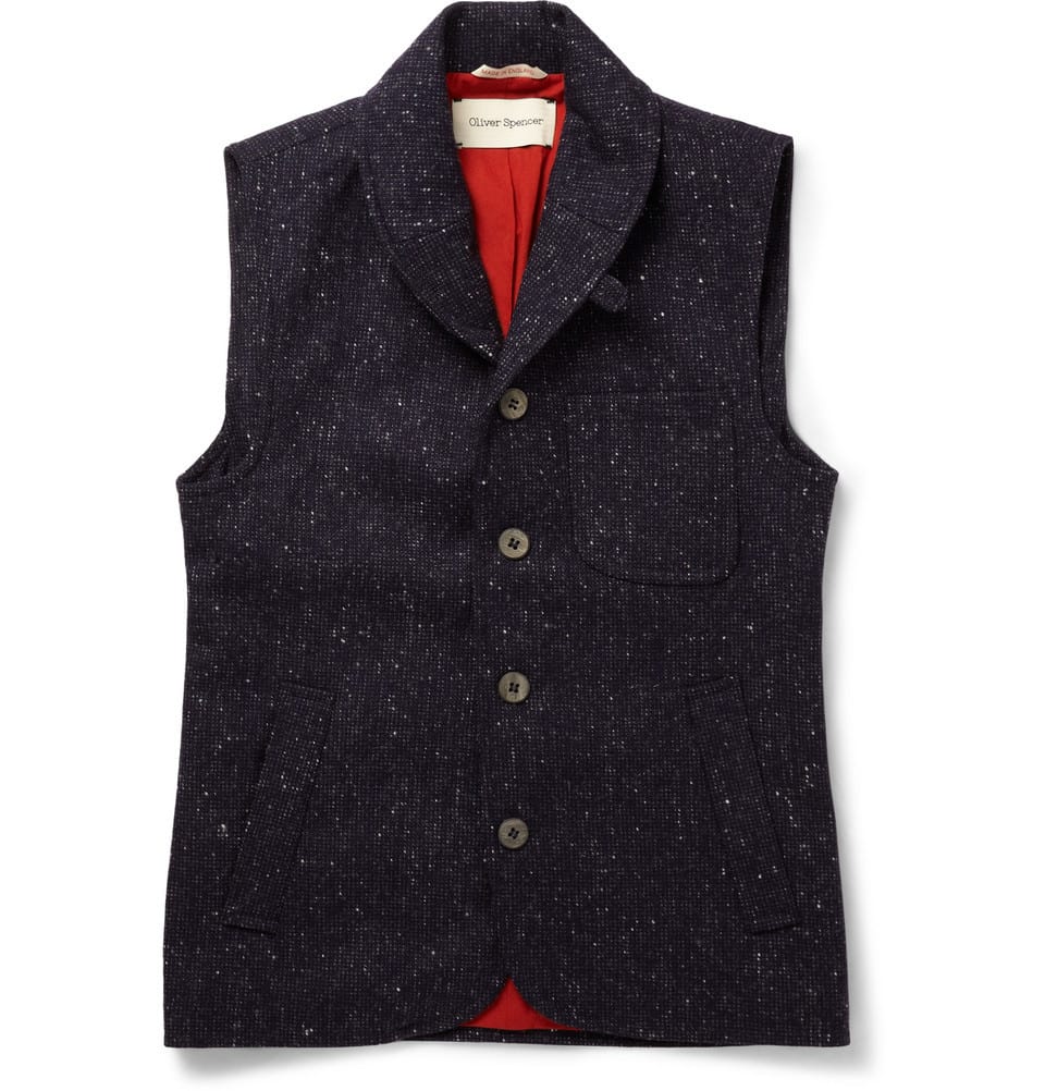 oliver spencer wool tweed gilet vest - 9 Men's Winter Vests Stylish Enough for Pitti Uomo