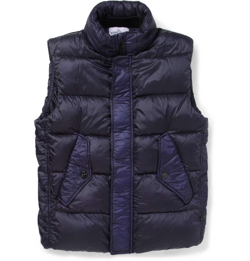 stone island lightweight quilted hooded gilet vest - 9 Men's Winter Vests Stylish Enough for Pitti Uomo