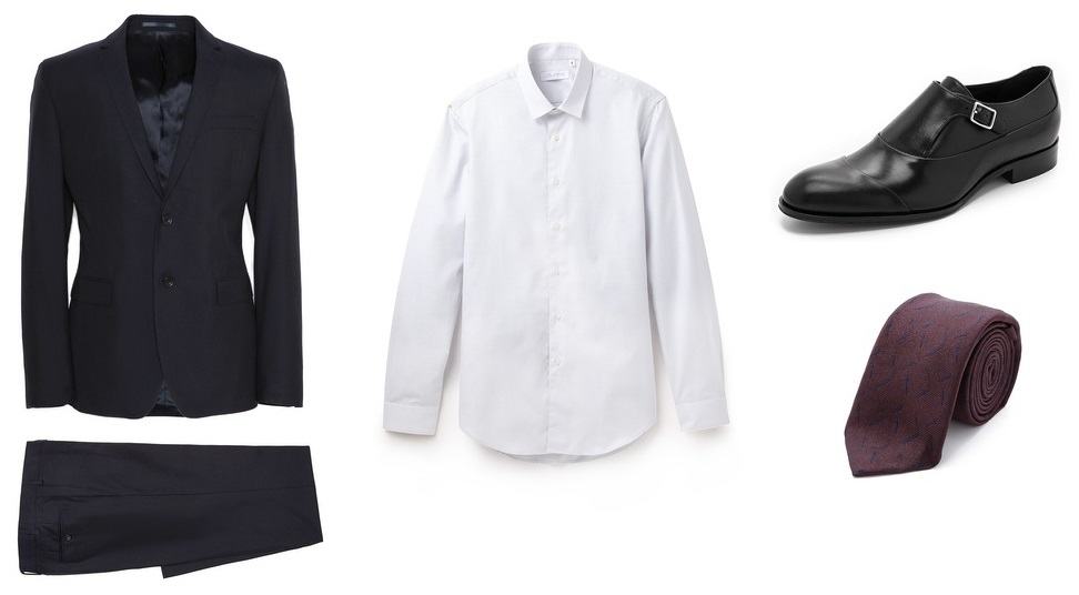 7 Men's Outfits Perfectly Suited for Cocktail Attire - east dane - suit - dress shirt - dress shoes - tie
