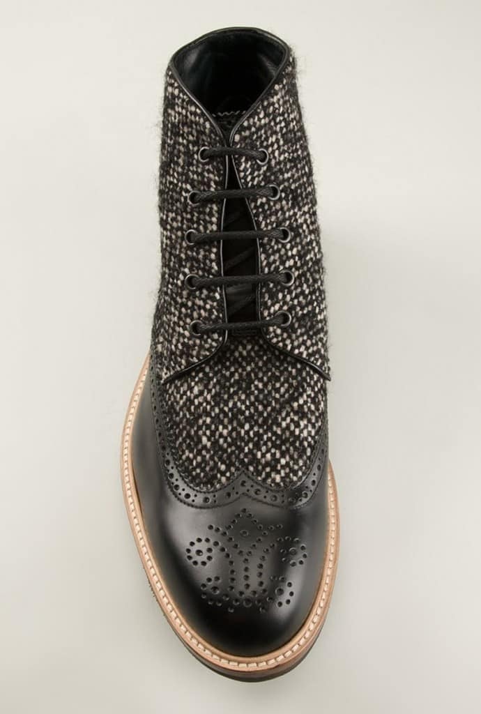 Investment Boots DSQUARED2 Tweed & Leather Ankle Boots - farfetch (1)