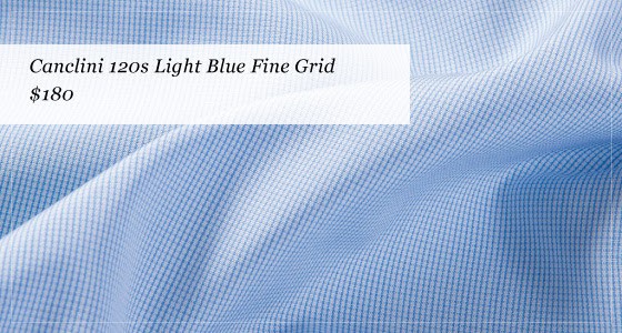 canclini 120s light blue fine grid