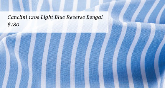 canclini 120s light blue reverse bengal