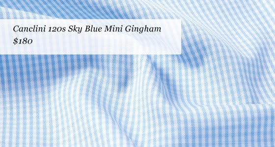 canclini 120s sky blue gingham