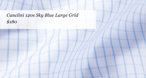 canclini 120s sky blue grid