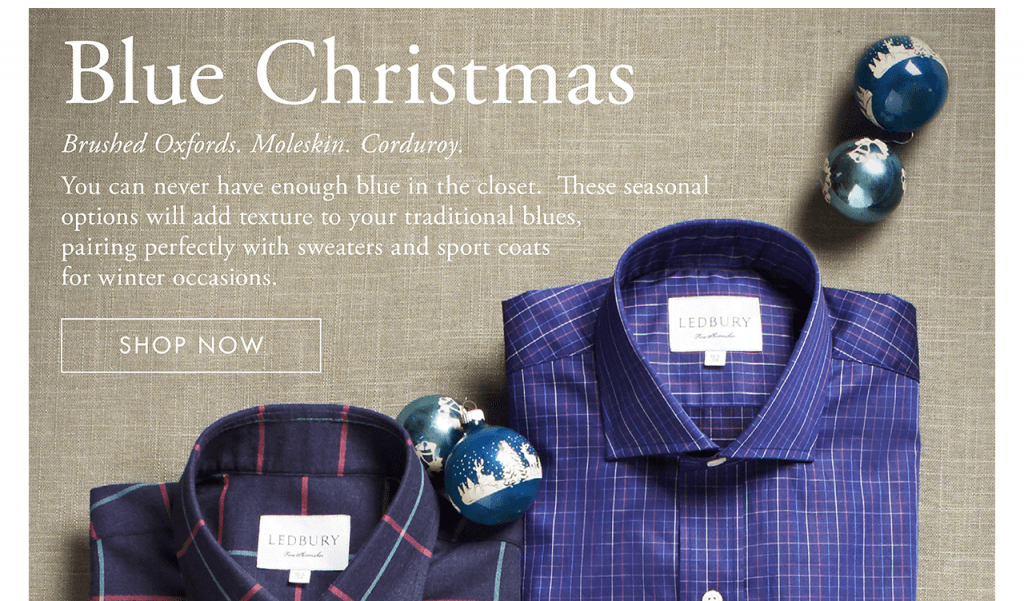 Blue Christmas Brushed Oxfords, Moleskin & Corduroy Shirts at Ledbury (1)