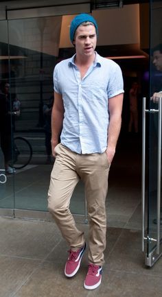 Liam Hemsworth Hipster School Boy Beanie Look