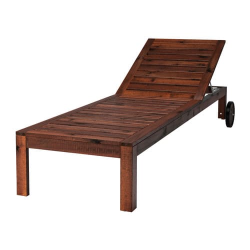outdoor dark stained wood chaise furniture