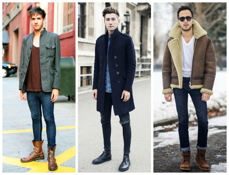 men in jeans and boots