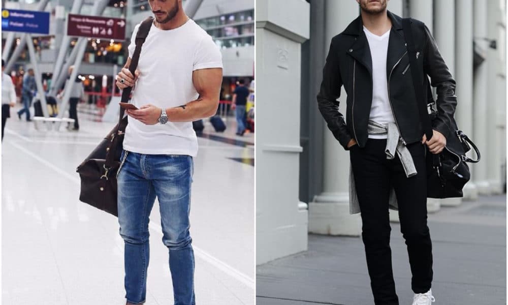 men outfit with white shoes