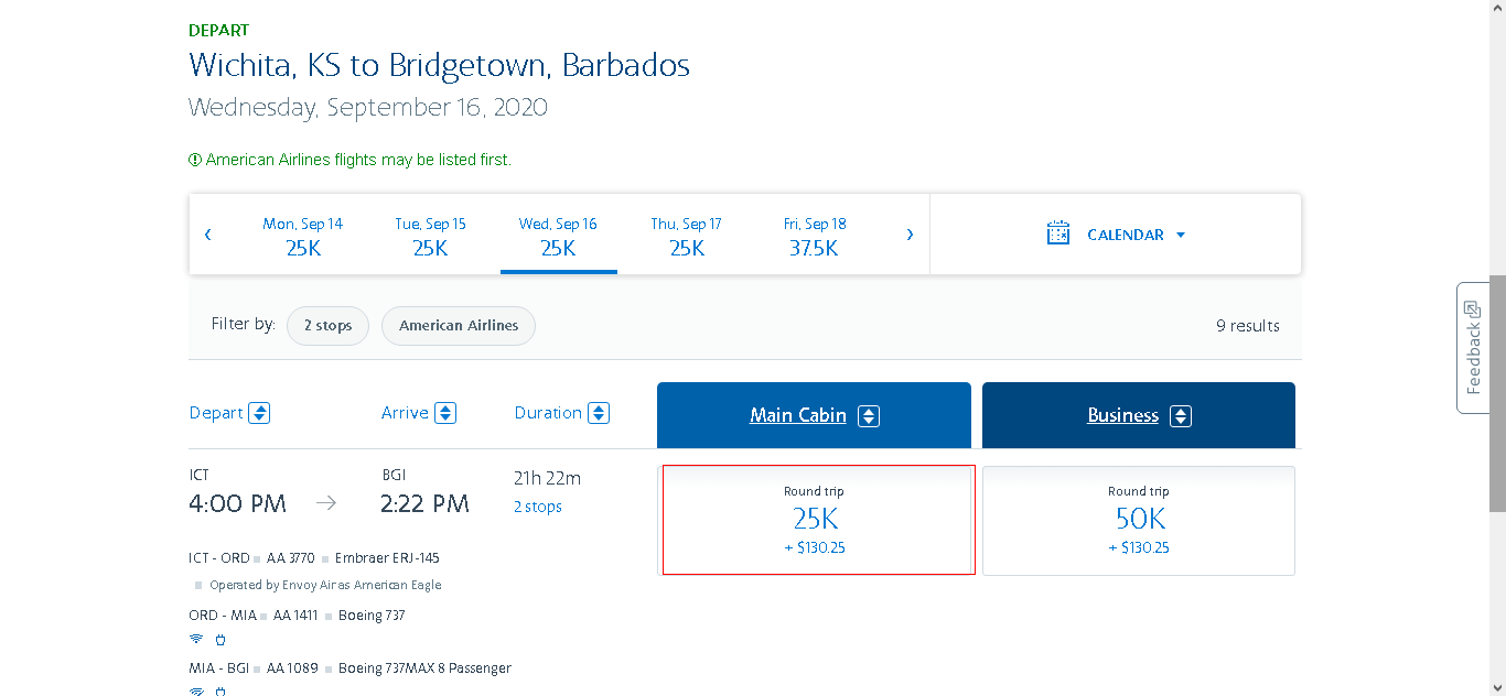 fly to the barbados for 25k points