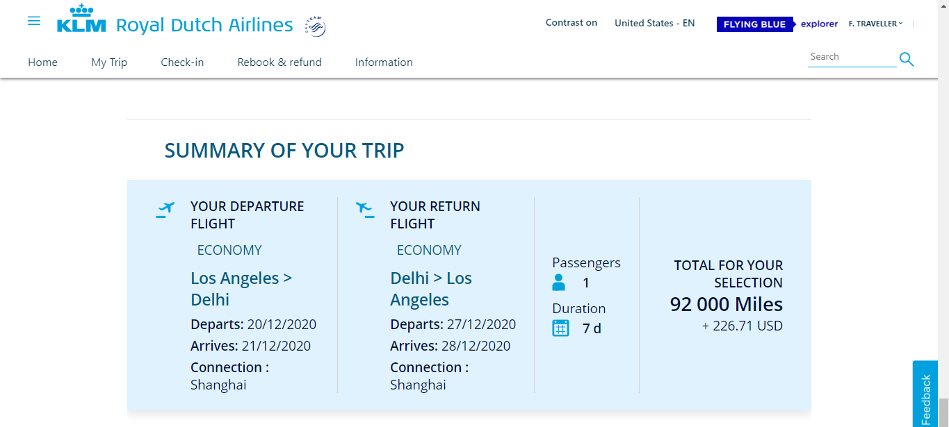 Fly to Delhi for 42.5k Points